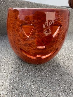 Ceramic Jack-O-Lantern Pumpkin Bowl