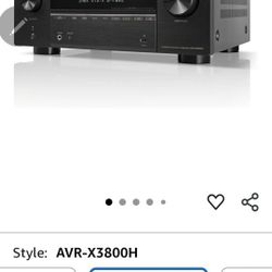 Denon AVR-X3800H 9.4-Ch 8K UHD AVR Home Theater Stereo Receiver, (105W X 9) Built-in Bluetooth Wi-Fi & HEOS Multi-Room Streaming Dolby Atmos DTS:X IMA