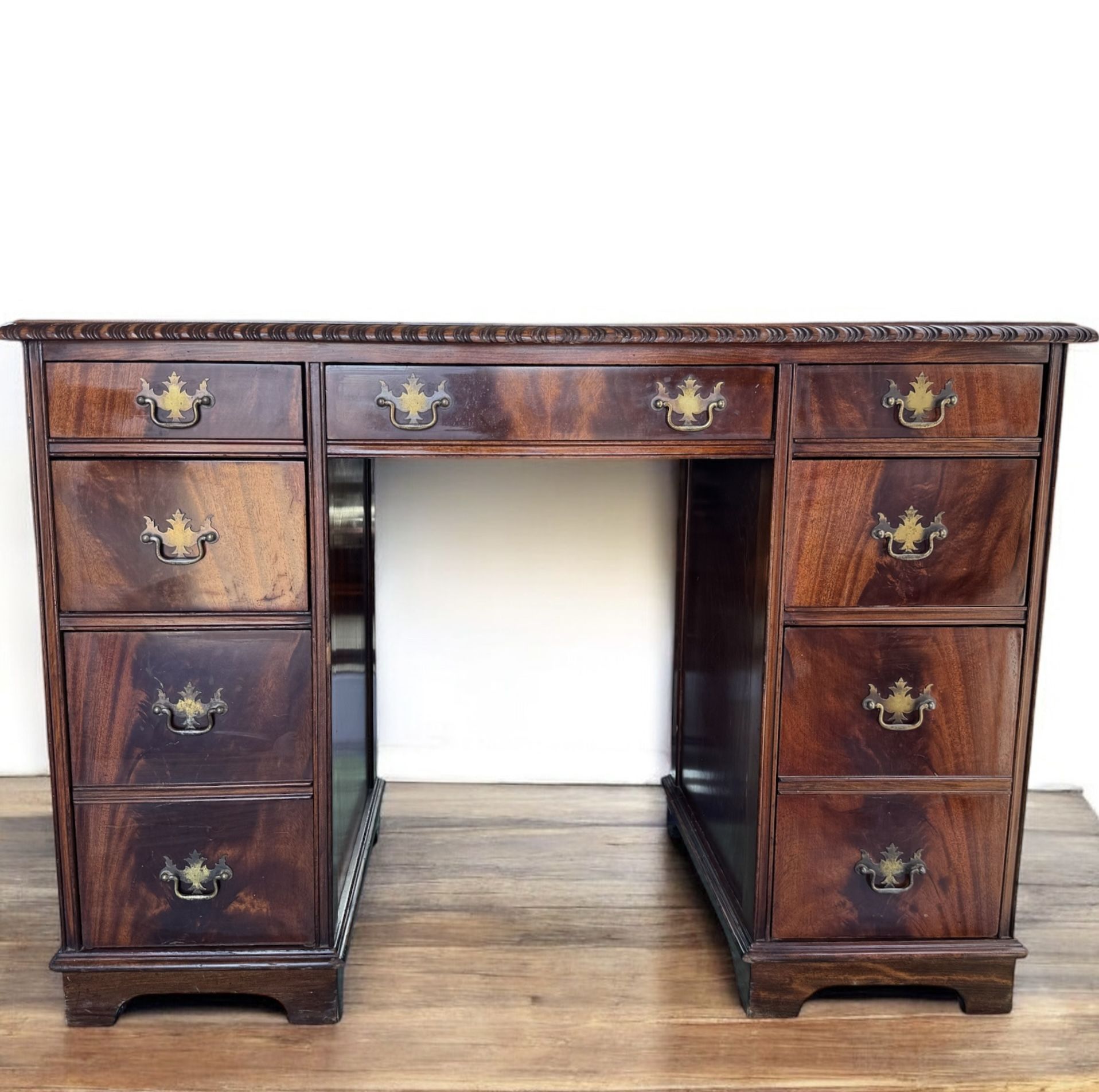 Vintage Mahogany Junior Executive Desk - Classic Office Style