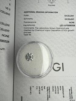 1.24 CT Lab grown diamond with IGI  report 