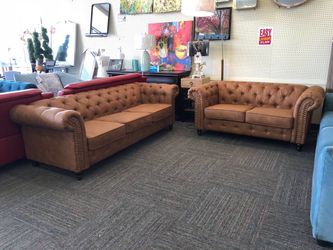 Brand new breathable leather sofa + love seat living set