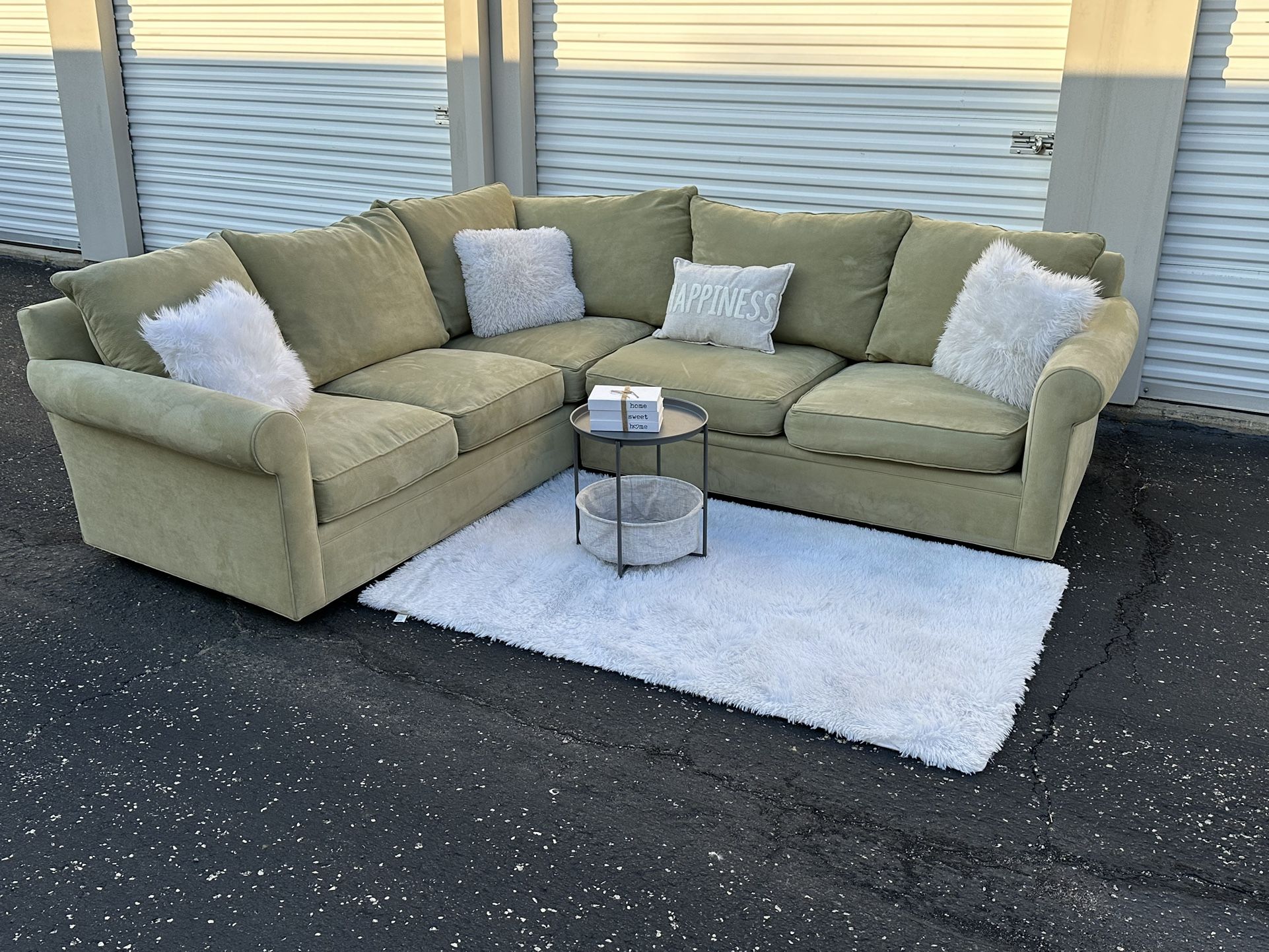 Large Sage Green Sectional Couch By Macys- Delivery Available