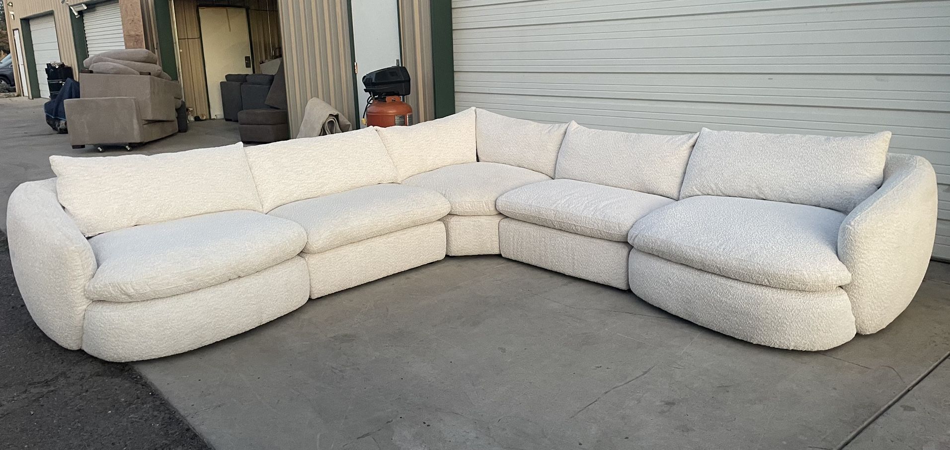 5 PIECE MODULAR FABRIC SECTIONAL 