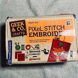 Embroidery Kit Pixel Stitch Geek & Co. Arts And Crafts Activity New