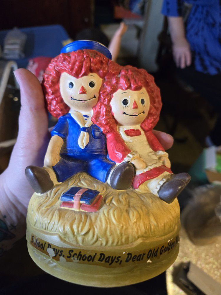 Raggedy Ann and Andy Musical Figurine 1972 Chadwick Miller 6" Made in Japan