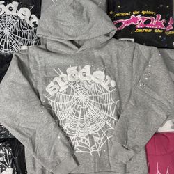Grey Sp5der Hoodie Size m
