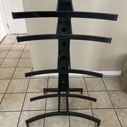 Black Metal and Glass Media Stand