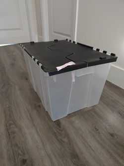 5x clear plastic 12 gallon storage bins