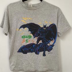 Batman Forever Artwear Grey T-Shirt 1995 Batmobile DC Comics