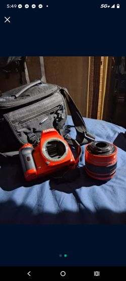 Pentax With Bag And Lens 