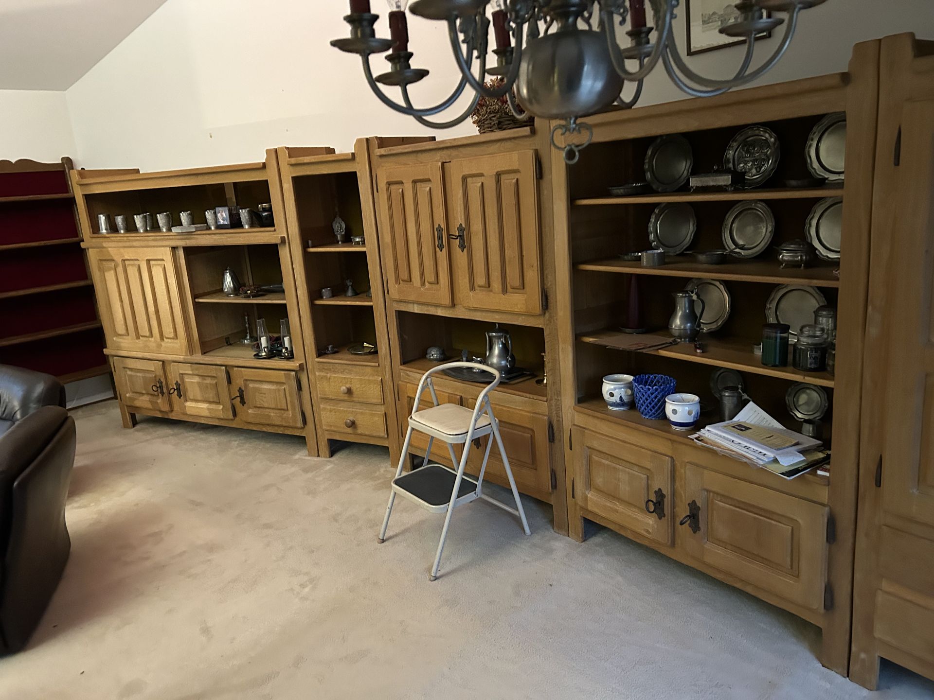 Solid Wood Wall Cabinets - 5 Pieces