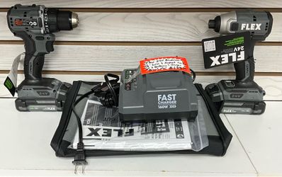 Flex 24V Brushless 1/2” Drill & Impact Combo W/ 2 Batteries & Charger Brand New