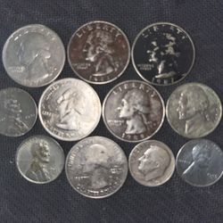 1943 Steel War Time Penny 1949 Silver Dime Misc Rare Quarters 