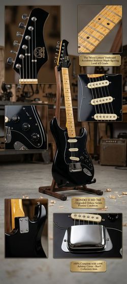 🎸 MINT Vintage Hondo II HD 760 – Rare "Wood Lottery" Neck & Original Ashtray Cover! $550 O.B.O.