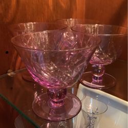 Four Purple Dessert Glasses
