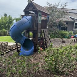 Children’s Swing Set, Slide  And Clubhouse-FREE