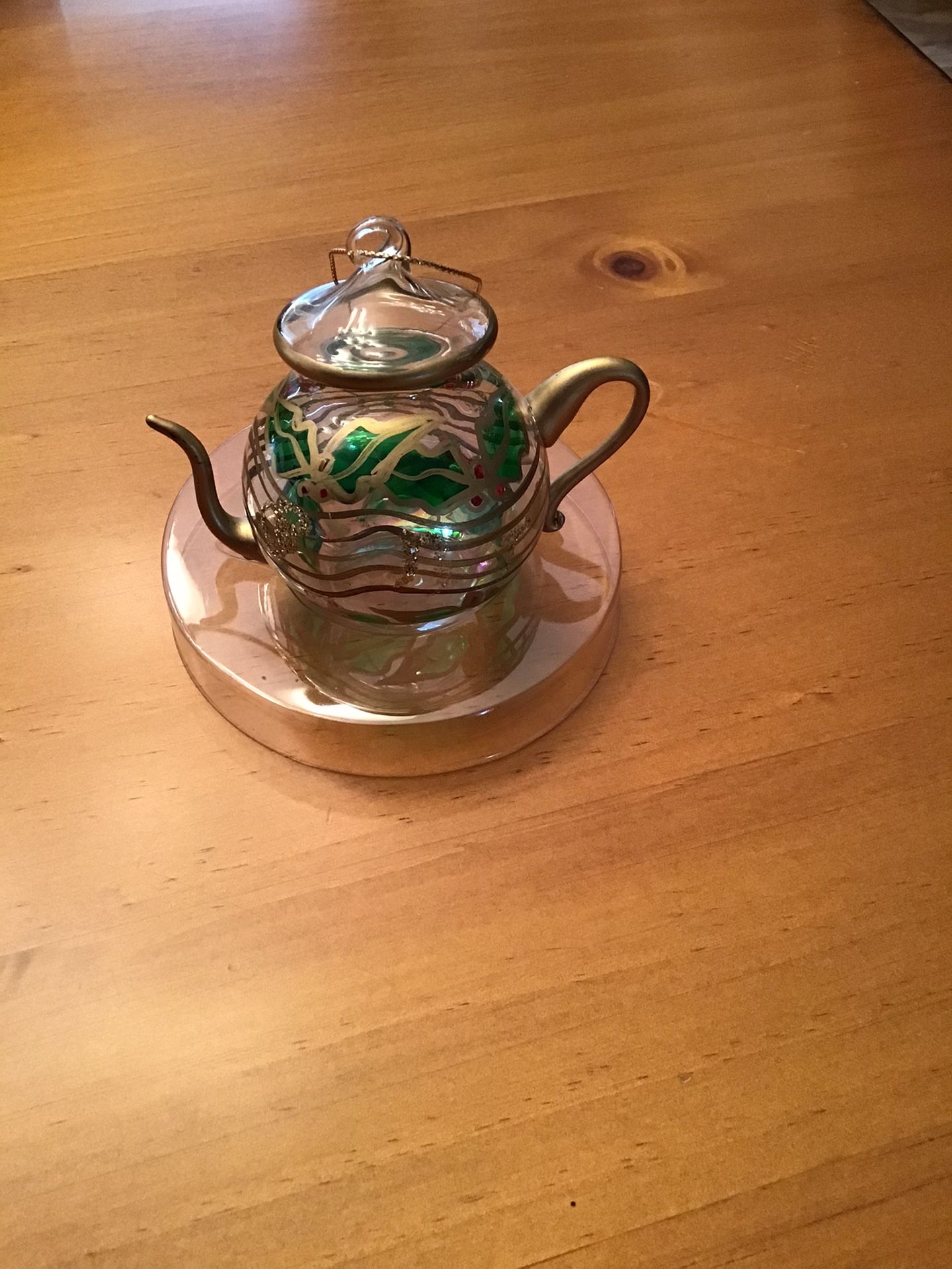 Vintage Glass Teapot Ornament 