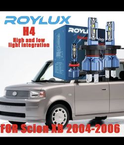 LED Headlight Bulbs High And Low Light Integration H4 Fit for Scion XB 529.4-529.93gal 2010-2011 100W 6000K Cool White 20000LM, Pack Of 2