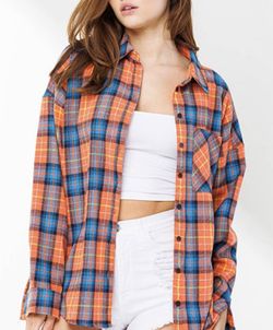 Orange/ Blue Flannel 