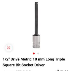 New Triple Square Snap On 10mm Long Socket Driver Tool 
