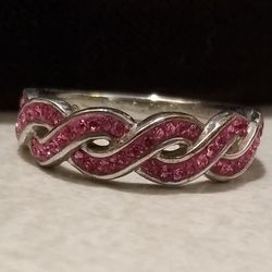Size 7 New Sterling Silver Genuine Swarovski Crystal Ring! 💖💍