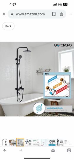 Outside Shower Fixture Wall Mount Matte Black   C17