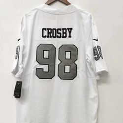 Raiders Maxx Crosby White Silver Brand new Men Sizes 