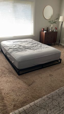Queen bed frame and mattress