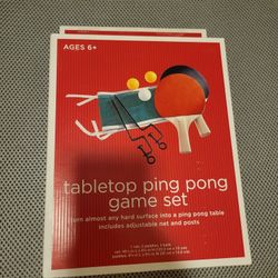 Table top ping pong set