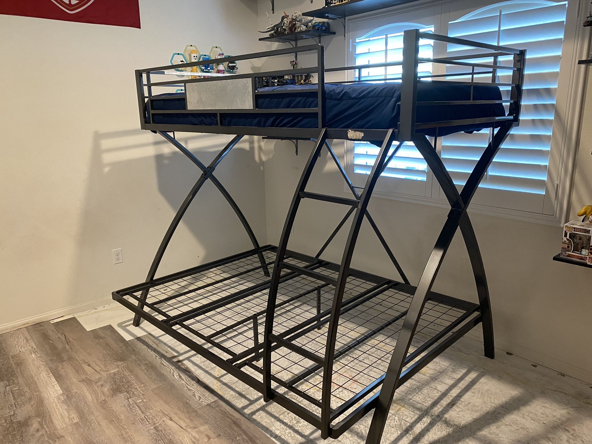 Bunk Bed , Mattress And Desk 