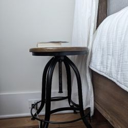 Steel And Wood Stool