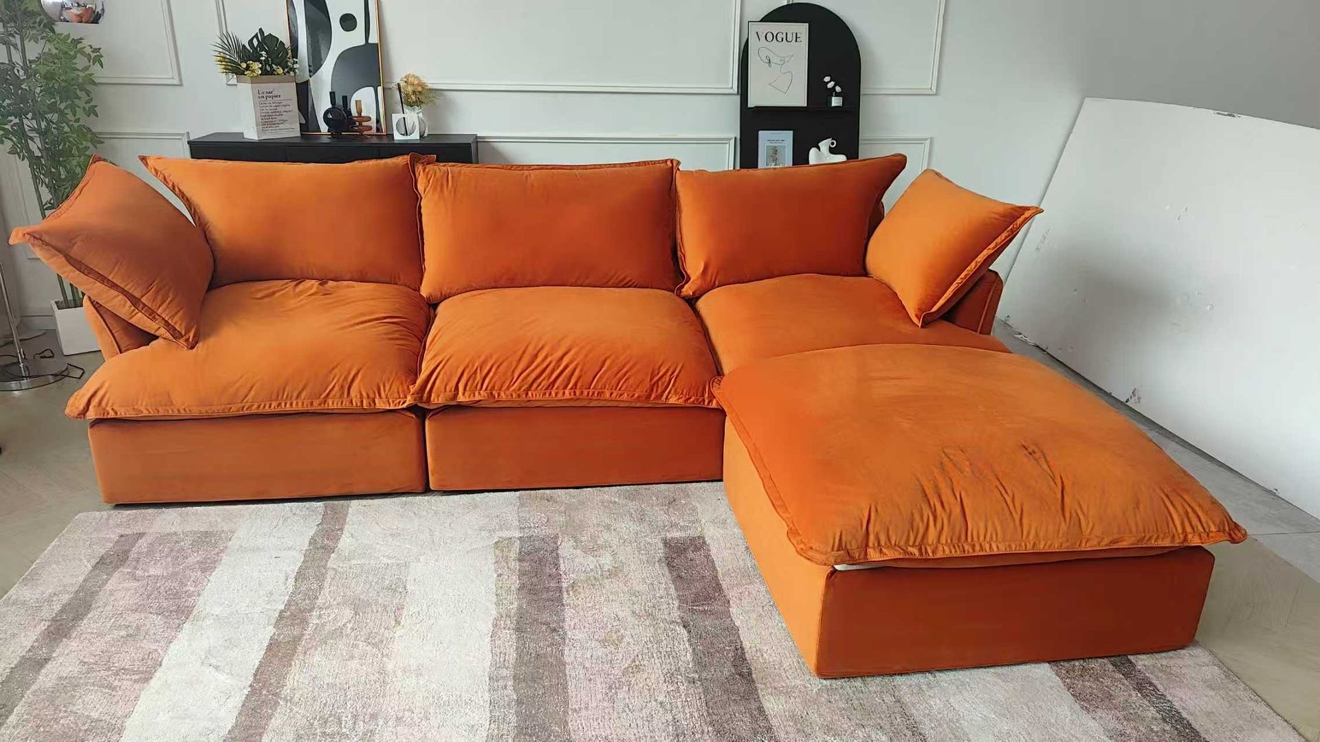 Orange Extra Puffy Cloud Couch