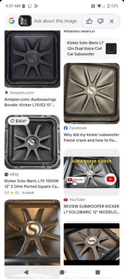 Kicker Solo-Baric L7S 1500W 12" 2 Ohm Ported Square Car Audio Power Subwoofer
