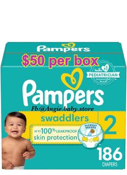 Pampers Swaddlers Size 2 Diapers 186 Count