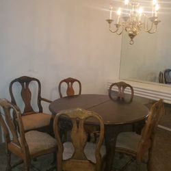 Expanding Table Sweden Oak Vintage  With Chairs