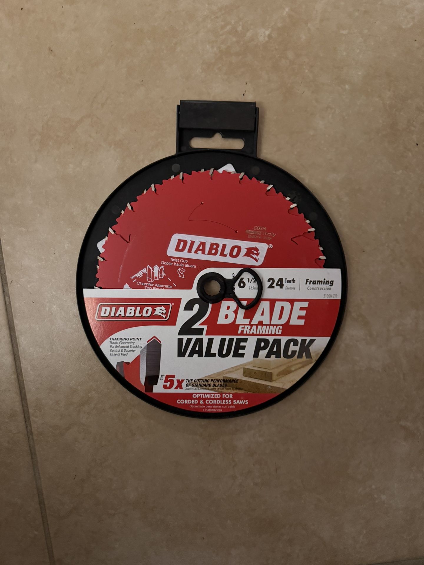DIABLO 6-1/2in. x 24-Teeth Framing Circular Saw Blade for Wood 2-Pack