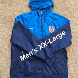 NIKE FC / USA USMNT Full-Zip ATHLETIC Soccer Jacket w/ Crest Badge / SIZE: Mens XX-Large XXL 2XL / Brand New w/o Tags!! / Blues