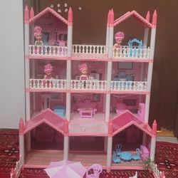 Children's Play House Princess Dream Castle Villa Toy Girls Dollhouse Villa 