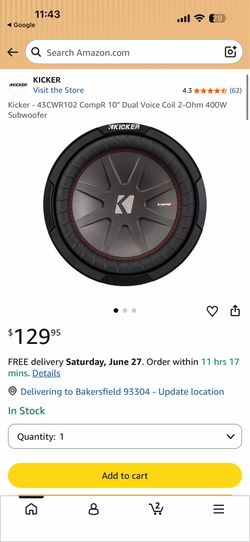 Kicker subwoofer