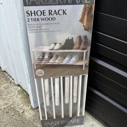 Shoe Rack 2 Tier Wood