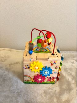 Baby Wood Activity Cube