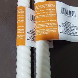 Two White Spiral-textured LED Taper Candles