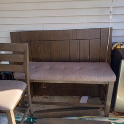  Bar Top Dinning Table 4 Chairs ,Bench And Extension, Gray
