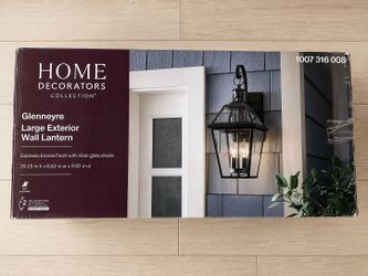 Home Decorators Glenneyre Large Exterior Wall Lantern – New