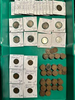 Indian Head Pennies plus V and Buffalo nickels