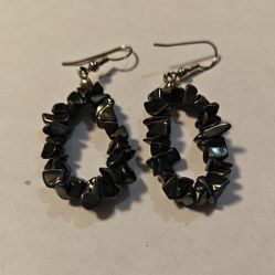 Vintage Early 1990s Hematite Earrings Handmade  Excellent Cond.
