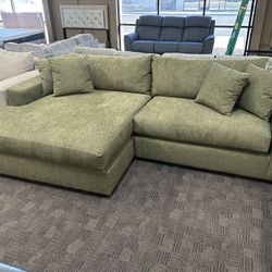 Sage Green Deep Comfy Sectional 