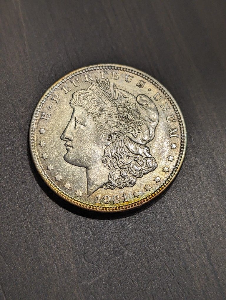 1921 Morgan Silver Dollar Beautiful Uncirculated Toned Coin