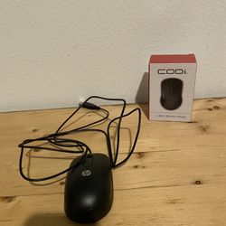 Codi Wireless Mouse & HP Wired Mouse