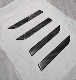 Brand New 4PCS 2016-2024 Tesla Model X Real Carbon Fiber Door Handle Knob Cover Trim